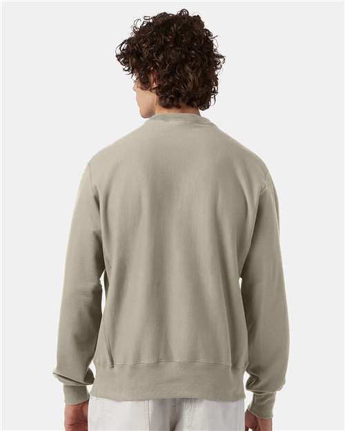 Champion S149 Unisex Reverse Weave Crewneck Sweatshirt - Sand - model back