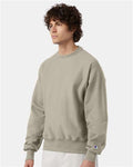 Champion S149 Unisex Reverse Weave Crewneck Sweatshirt - Sand - model side