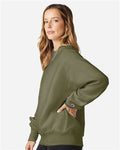 Champion S149 Unisex Reverse Weave Crewneck Sweatshirt - Fresh Olive - model side