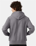 Champion S101 Unisex Reverse Weave Hooded Sweatshirt - Stone Grey - model back