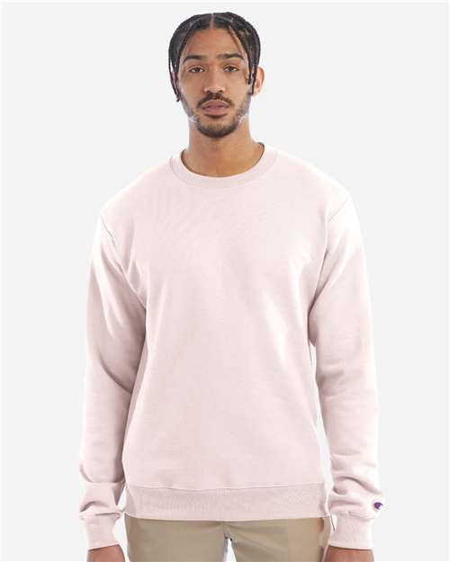 Champion S600 Powerblend Crewneck Sweatshirt - Body Blush - model front