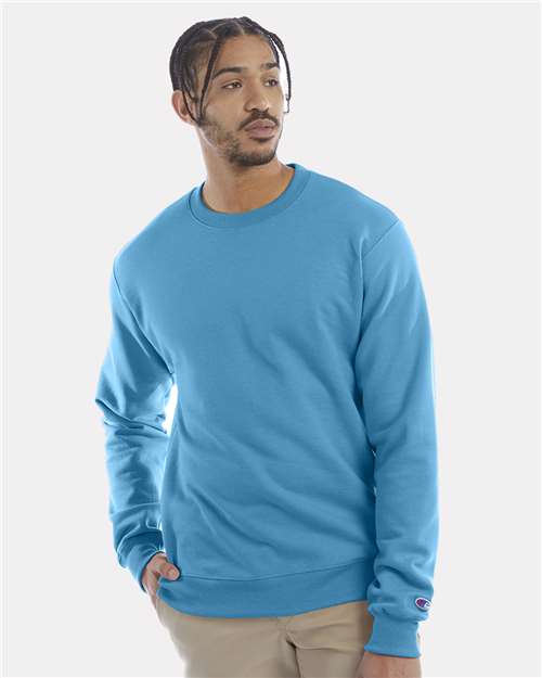 Champion S600 Powerblend Crewneck Sweatshirt - Tempo Teal - model front