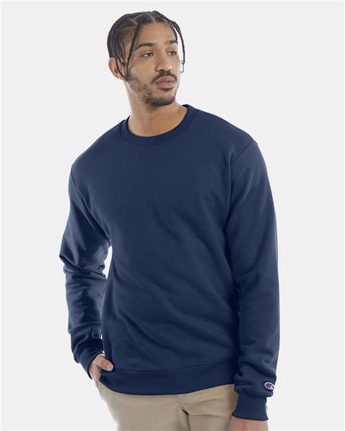 Champion S600 Powerblend Crewneck Sweatshirt - Late Night Blue - model front