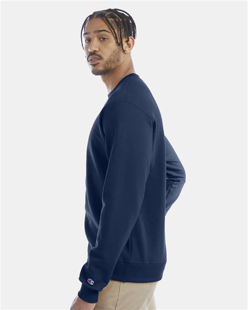 Champion S600 Powerblend Crewneck Sweatshirt - Late Night Blue - model side