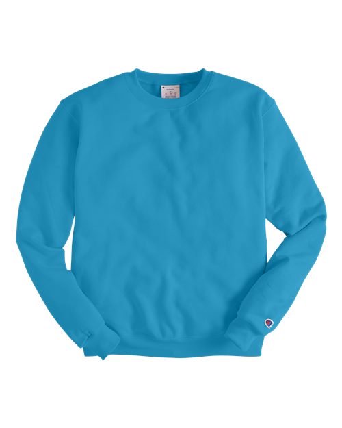 Champion S600 Powerblend Crewneck Sweatshirt - Blue Lagoon - flat front