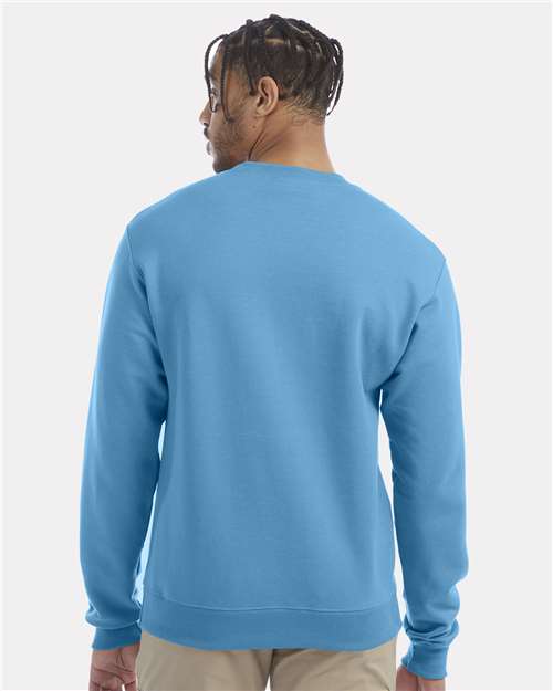 Champion S600 Powerblend Crewneck Sweatshirt - Blue Lagoon - model back