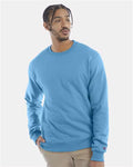 Champion S600 Powerblend Crewneck Sweatshirt - Blue Lagoon - model front