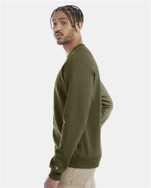 Champion S600 Powerblend Crewneck Sweatshirt - Fresh Olive - model side