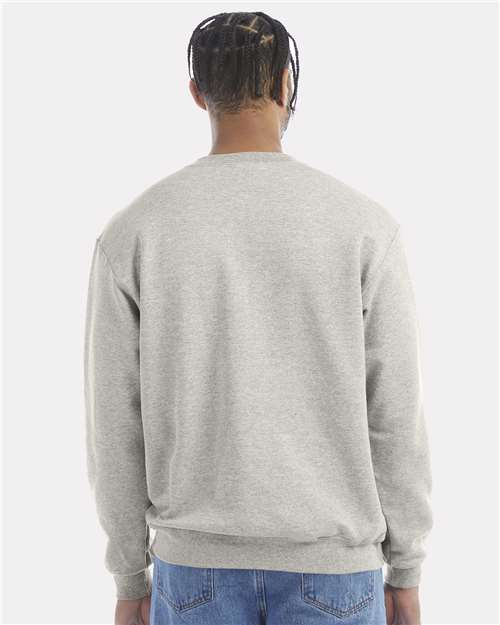 Champion S600 Powerblend Crewneck Sweatshirt - Oatmeal Heather - model back