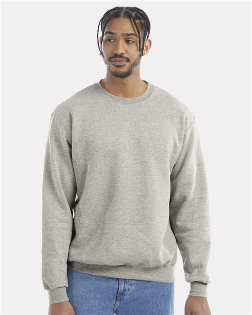 Champion S600 Powerblend Crewneck Sweatshirt - Oatmeal Heather - model front