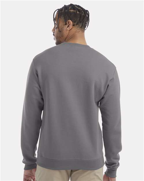 Champion S600 Powerblend Crewneck Sweatshirt - Stone Grey - model back