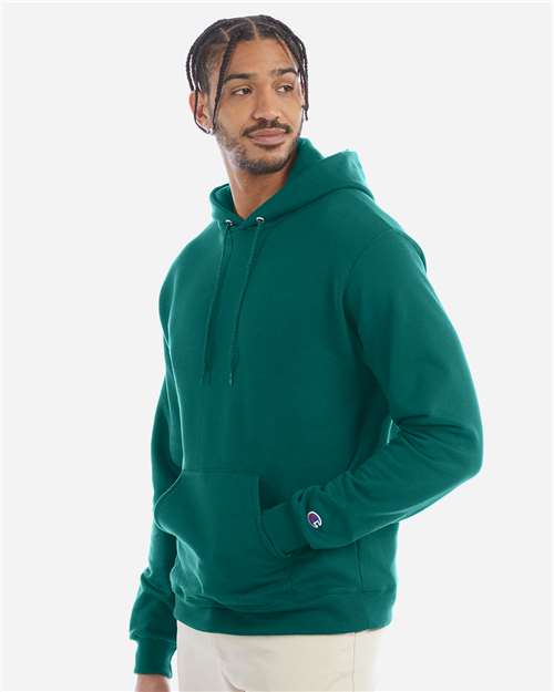 Champion S700 Powerblend Hooded Sweatshirt - Emerald Green - model side