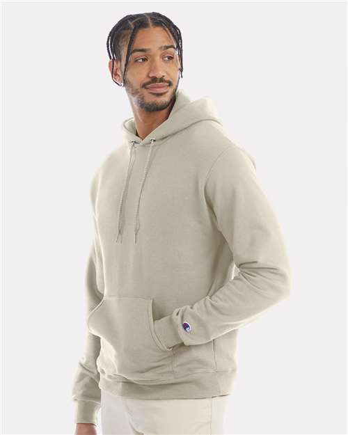 Champion S700 Powerblend Hooded Sweatshirt - Sand - model side