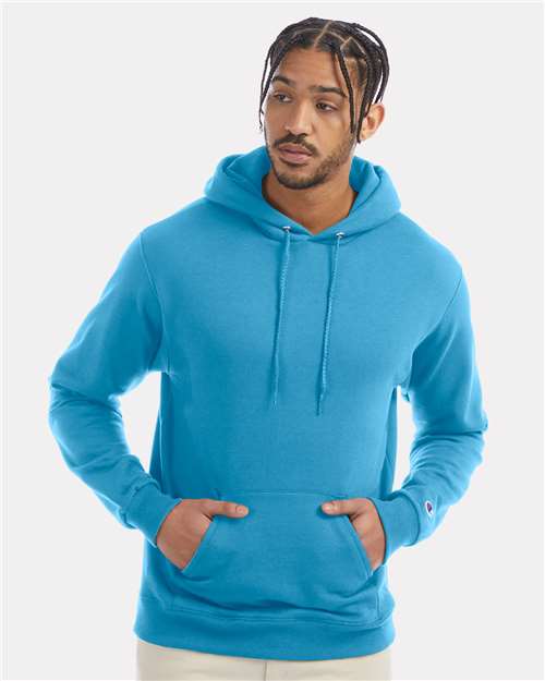 Champion S700 Powerblend Hooded Sweatshirt - Blue Lagoon - model front
