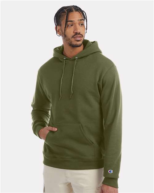 Champion S700 Powerblend Hooded Sweatshirt - Fresh Olive - model front