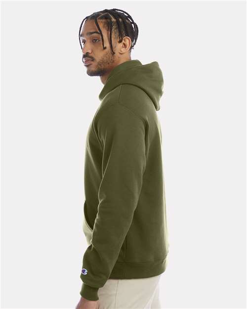 Champion S700 Powerblend Hooded Sweatshirt - Fresh Olive - model side