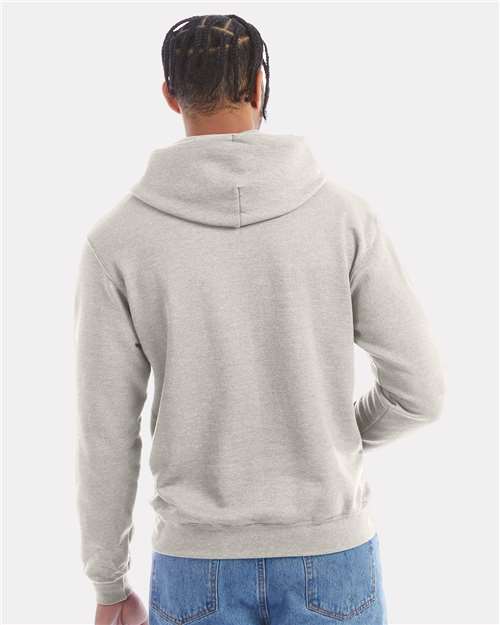 Champion S700 Powerblend Hooded Sweatshirt - Oatmeal Heather - model back