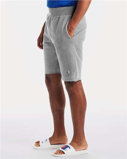 Champion RW26 Unisex Reverse Weave Shorts - Oxford Grey - model side