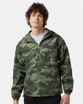 Champion CO200 Unisex Packable Anorak Jacket - Olive Green Camo - model front