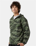 Champion CO200 Unisex Packable Anorak Jacket - Olive Green Camo - model side