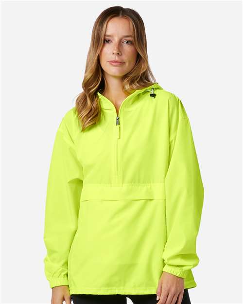 Champion CO200 Unisex Packable Anorak Jacket - Safety Green - model front