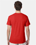 Hanes 42TB Perfect-T Triblend T-Shirt - Poppy Red Heather - model back