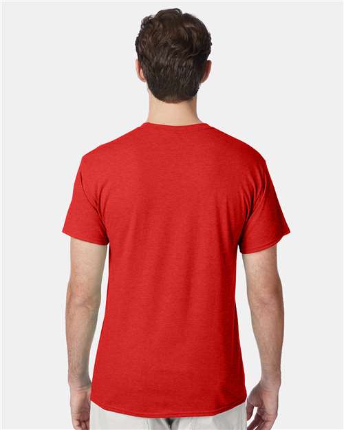 Hanes 42TB Perfect-T Triblend T-Shirt - Poppy Red Heather - model back