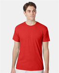 Hanes 42TB Perfect-T Triblend T-Shirt - Poppy Red Heather - model front
