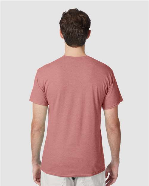 Hanes 42TB Perfect-T Triblend T-Shirt - Mauve Heather - model back