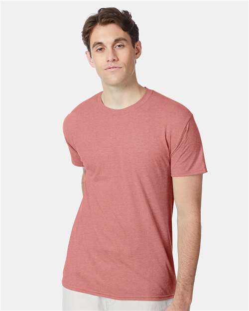 Hanes 42TB Perfect-T Triblend T-Shirt - Mauve Heather - model front