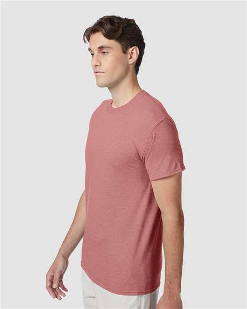 Hanes 42TB Perfect-T Triblend T-Shirt - Mauve Heather - model side