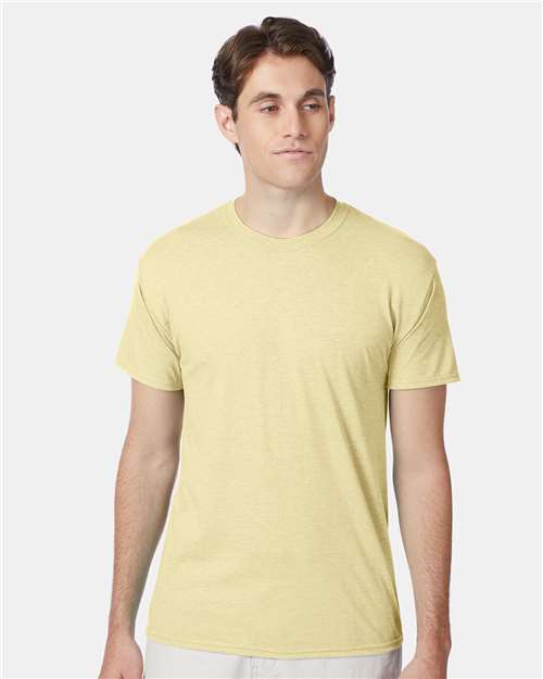 Hanes 42TB Perfect-T Triblend T-Shirt - Lemon Meringue Heather - model front