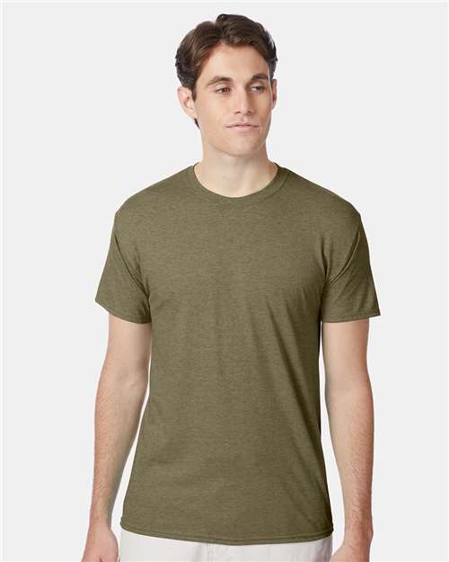Hanes 42TB Perfect-T Triblend T-Shirt - Oregano Heather - model front