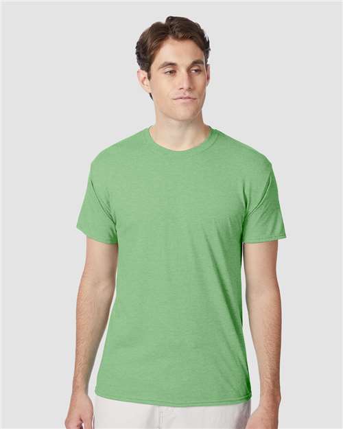 Hanes 42TB Perfect-T Triblend T-Shirt - True Green Heather - model front