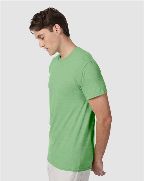 Hanes 42TB Perfect-T Triblend T-Shirt - True Green Heather - model side