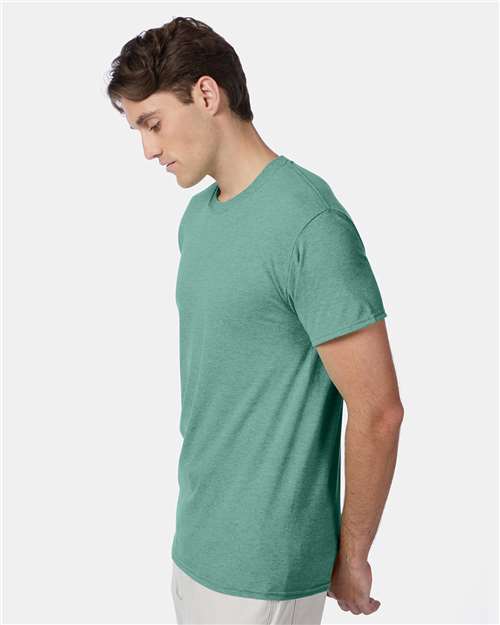Hanes 42TB Perfect-T Triblend T-Shirt - Green Clay Heather - model side