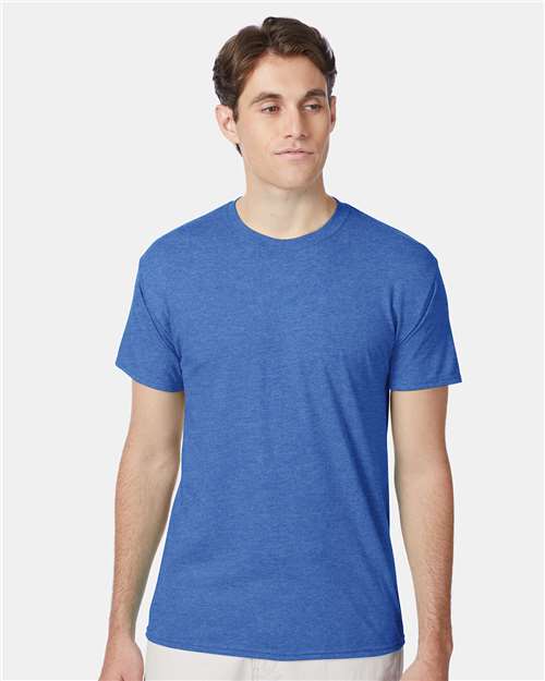 Hanes 42TB Perfect-T Triblend T-Shirt - Bonnet Blue Heather - model front