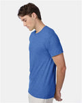 Hanes 42TB Perfect-T Triblend T-Shirt - Bonnet Blue Heather - model side