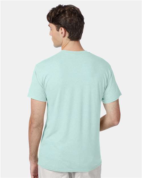 Hanes 42TB Perfect-T Triblend T-Shirt - Ice Fall Heather - model back