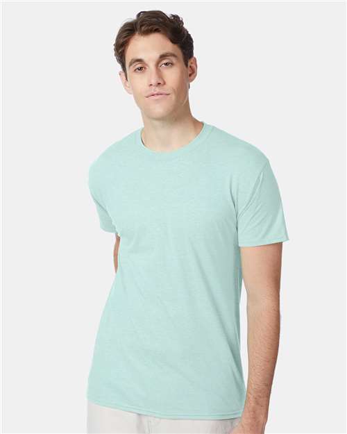 Hanes 42TB Perfect-T Triblend T-Shirt - Ice Fall Heather - model front