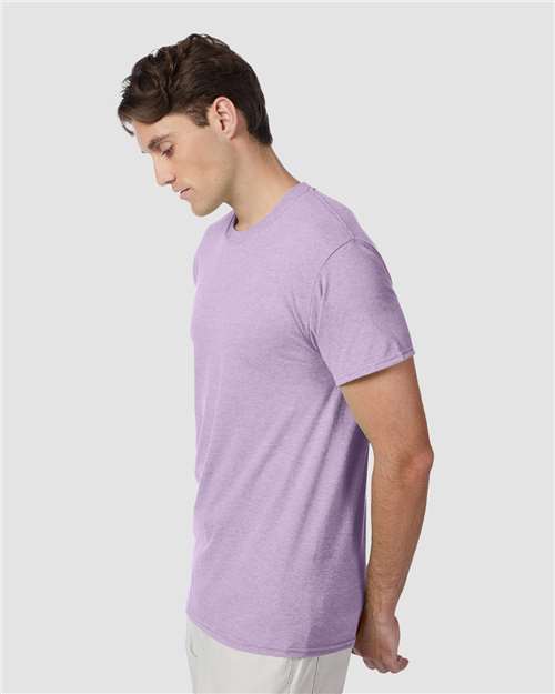 Hanes 42TB Perfect-T Triblend T-Shirt - Pale Violet Heather - model side