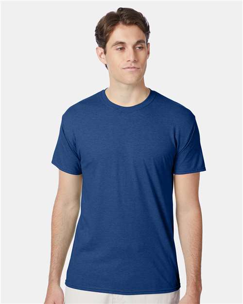 Hanes 42TB Perfect-T Triblend T-Shirt - Regal Navy Heather - model front