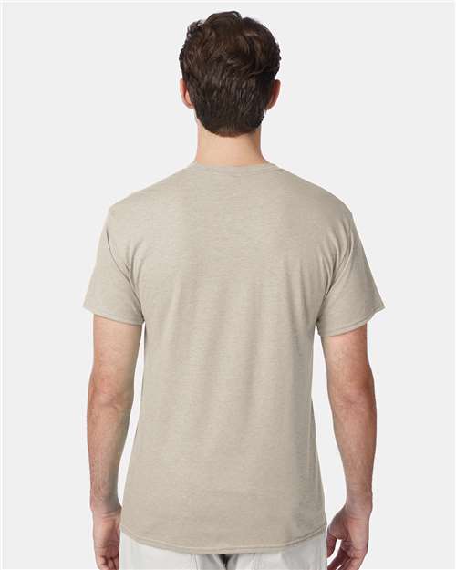 Hanes 42TB Perfect-T Triblend T-Shirt - Sand Heather - model back
