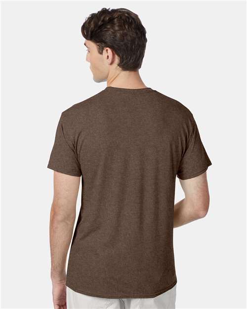 Hanes 42TB Perfect-T Triblend T-Shirt - Dark Chocolate Heather - model back