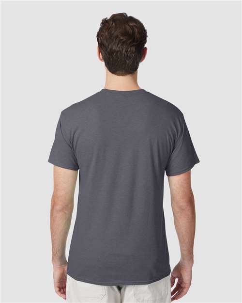 Hanes 42TB Perfect-T Triblend T-Shirt - Dada Grey - model back