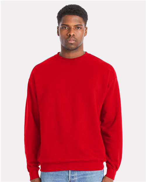 Hanes RS160 Unisex Perfect Sweats Crewneck Sweatshirt - Athletic Red - model front
