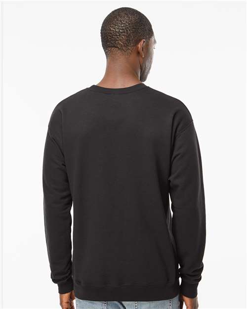 Hanes RS160 Unisex Perfect Sweats Crewneck Sweatshirt - Black - model back