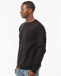 Hanes RS160 Unisex Perfect Sweats Crewneck Sweatshirt - Black - model side