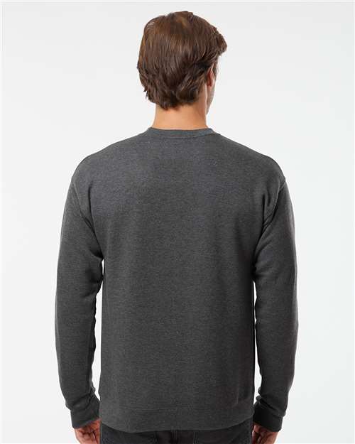 Hanes RS160 Unisex Perfect Sweats Crewneck Sweatshirt - Charcoal Heather - model back