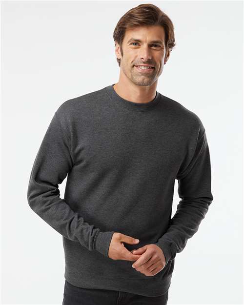 Hanes RS160 Unisex Perfect Sweats Crewneck Sweatshirt - Charcoal Heather - model front